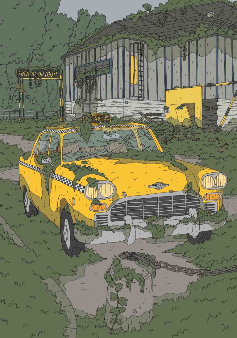 Photo de L'illustrateur Jehan Khodl croque un Théâtre du Loup post-apocalyptique